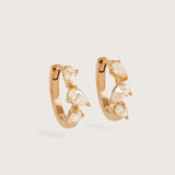 PEAR DIAMOND HUGGIES - YELLOW GOLD