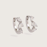PEAR DIAMOND HUGGIES - WHITE GOLD