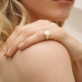 THE DIAMOND HALO SIGNET RING