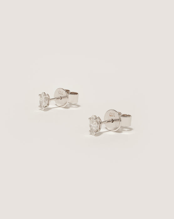 THE MARQUISE DIAMOND STUDS - WHITE GOLD